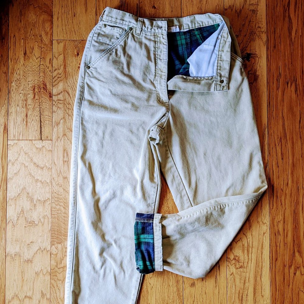 Woolrich Plaid Lined Vintage High Rise Khaki Pants 6 28